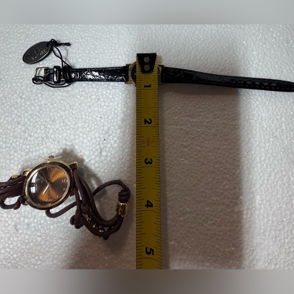 DIAMOND QUARTZ  Black and Brown Bracelet Watch. main image 13